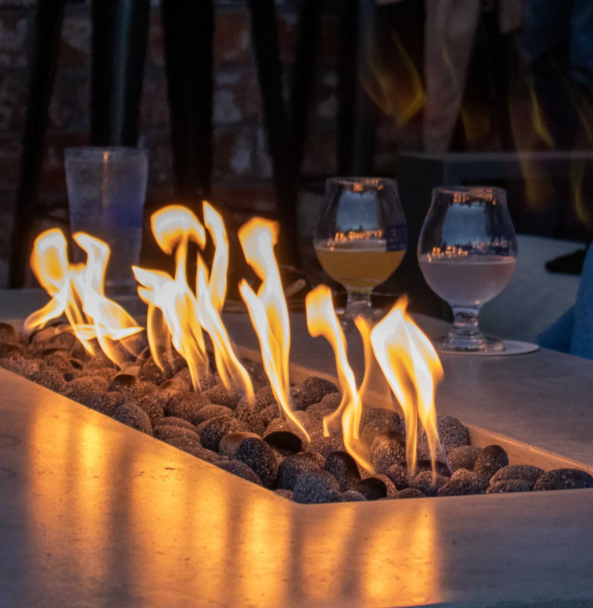 Fire pit on the Bay City Rooftop